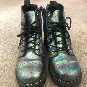 Oil slick tuk combat boots